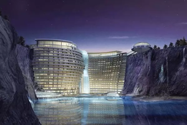 「破坑」大翻身!設計師把這坑改建成「華麗五星級酒店」,「水下客房」富豪們都搶著要住!