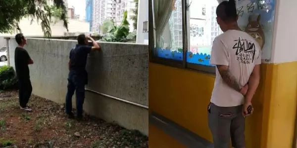 女兒第一天上幼稚園,卻發現門外站著「一排怪叔叔」偷看!背後驚人的原因讓人笑翻天XDD