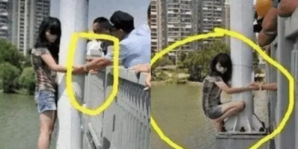 女子想要「跳江自殺」大家怎麼勸導不聽,男友說出原因後, 路人傻眼:你快跳吧!