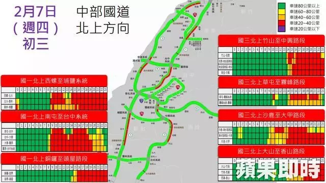 【國道路況】年初三湧出遊返崗潮最塞 下午北上實施高乘載