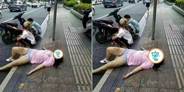 女子酒醉躺路上整夜,3名男子一旁「默默守候」到早上!救護車來的時候,卻被女子嚇一跳!
