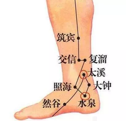 揉「復溜穴」,讓淤堵的血重新流動起來