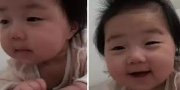 女兒被媽媽偷拍睡覺模樣,沒想到女兒卻「突然醒來傻笑」!最後撐不住睡意「對著鏡頭放電」可愛指數破表!