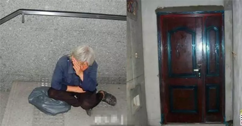 下班回來,卻看到母親睡在大門口,進門看到老婆,我把母親關門外