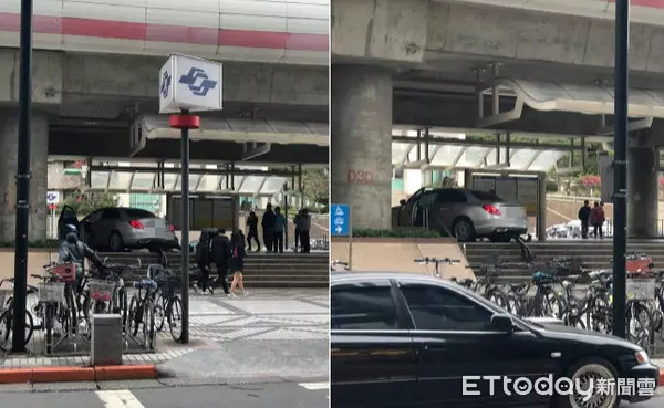 快訊/賓士車「爬樓梯」衝進唭哩岸捷運站 肇事駕駛高齡93歲