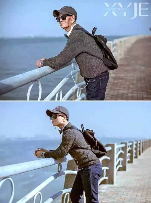 孫子把85歲的爺爺接到廈門,拍了一組照片,結果帥遍頭條