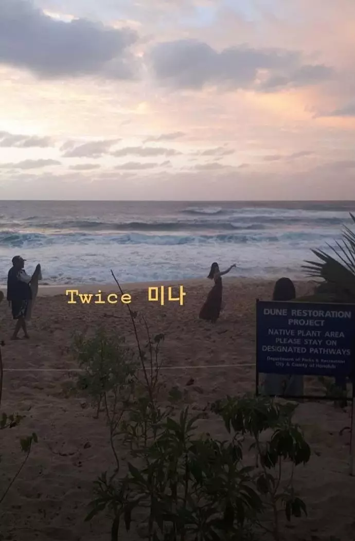 [TWICE][分享]190221 旅個遊都像拍畫報一樣粉絲夏威夷偶遇MINA