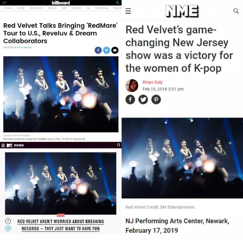 [Red Velvet][新聞]190226 「全票售罄」RedVelvet首次北美巡演，全世界也予以關注！