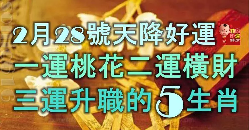 2月28號起天降好運,一運桃花開,二運橫財發,三運升職的5大生肖!