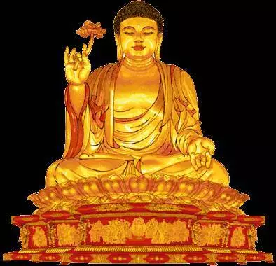 恭喜您,您真幸運,一大清早您就見佛了!請接福