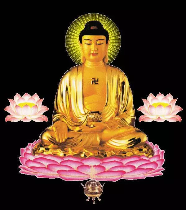 恭喜您,您真幸運,一大清早您就見佛了!請接福