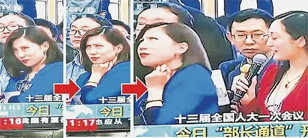 去年「翻白眼」爆紅,女記者這次秀美腿!