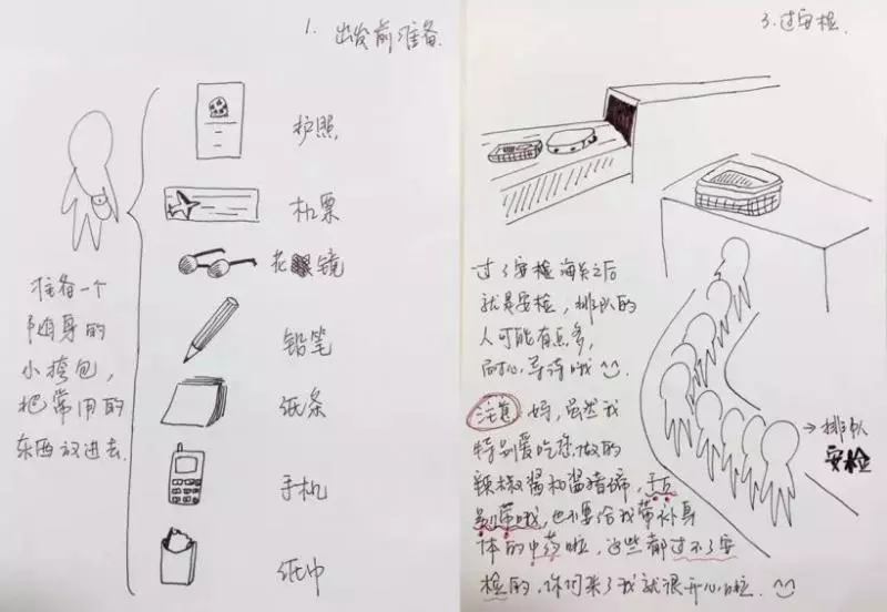 60歲父母首次出國又不懂英語,女兒手繪史上最強「出入境攻略」感動了千萬人!