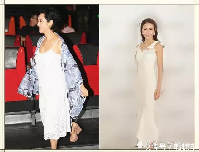 46歲朱茵穿吊帶裙撞上47黎姿,終於見識了保養和不保養的差距!