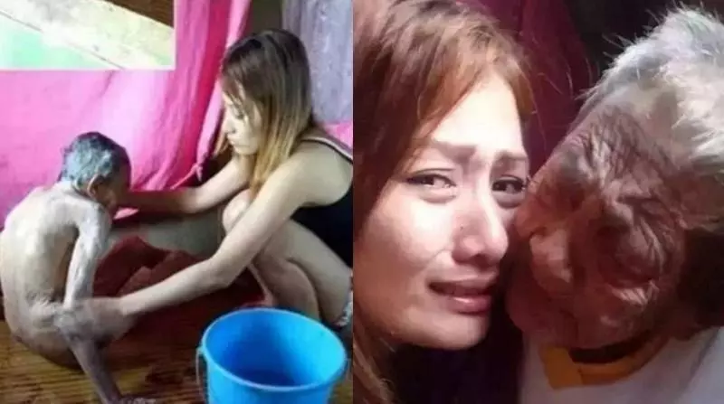 這位姑娘給98歲的老人洗了個澡,傳出的這組照片竟引發了一場全世界的大風暴!