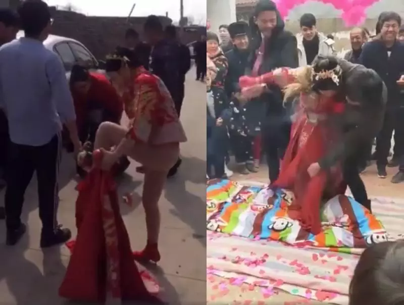 婚鬧玩過頭!婚裙遭當眾扯下 新娘氣炸「下空」走人