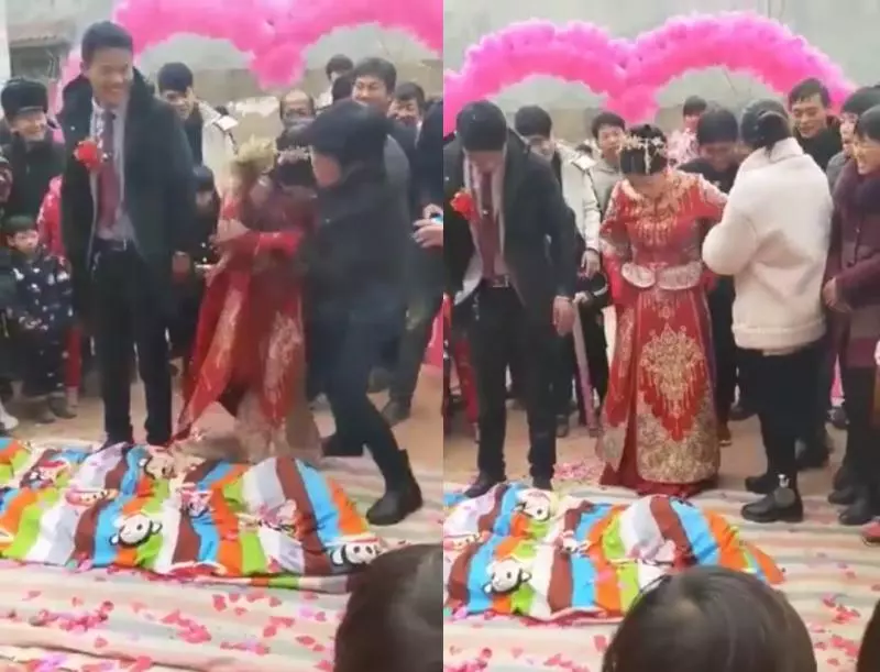 婚鬧玩過頭!婚裙遭當眾扯下 新娘氣炸「下空」走人