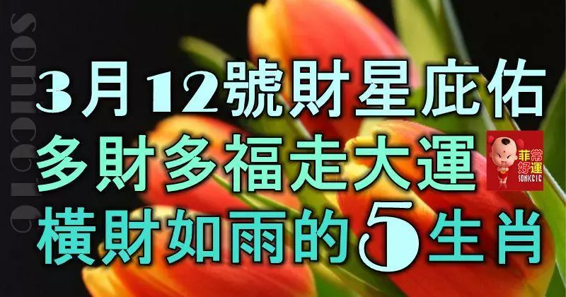 3月12號起財星庇佑,多財多福走大運,橫財如雨的5大生肖!