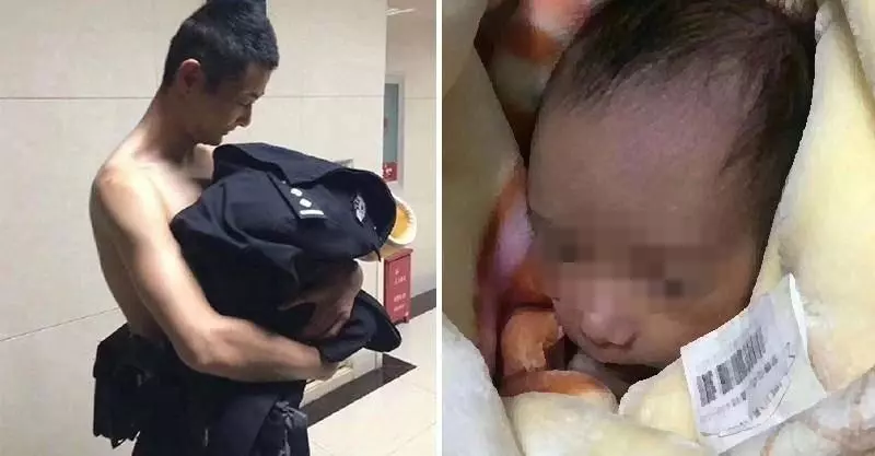 男嬰被遺棄樹林「凍到嘴唇發紫」...暖警不顧零下2度低溫「脫衣抱緊處理」結局看哭網友!