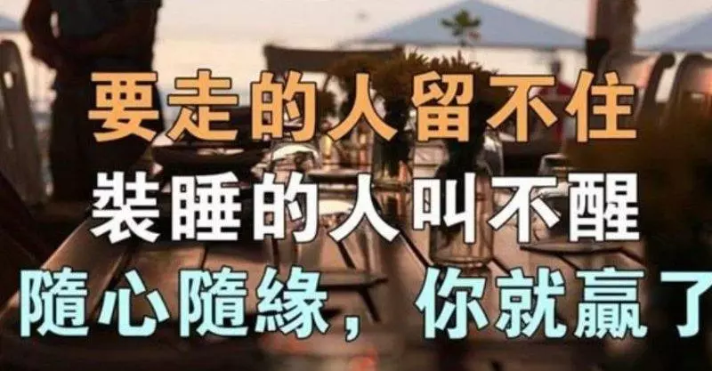 要走的人你留不住,裝睡的人你叫不醒