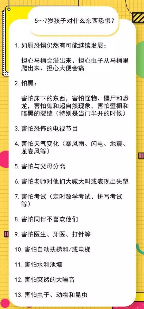 美國心理學家:2-7歲孩子「害怕東西清單」,教你如何給孩子的恐懼找出口