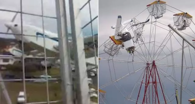 恐怖!她坐摩天輪喊「有飛機」 下一秒直接撞上!