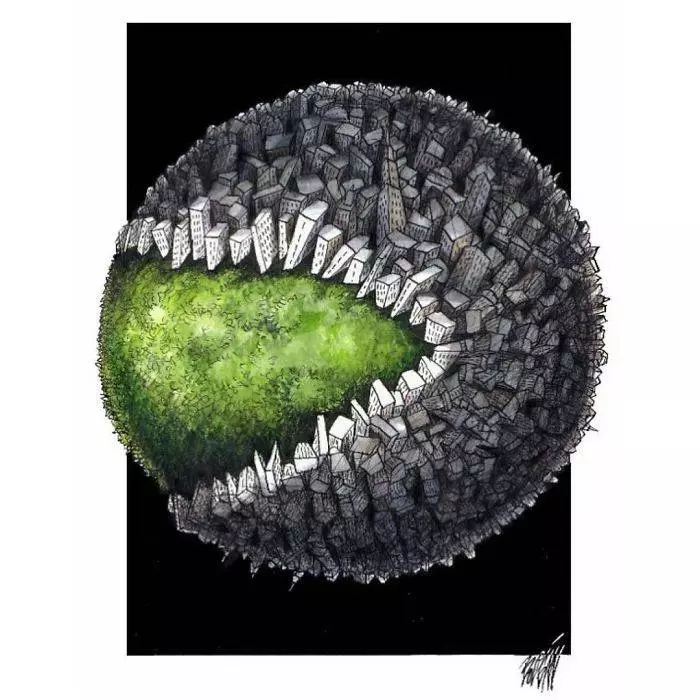 看懂的人還有救 20張「諷刺各種社會問題」的殘酷寫實插畫