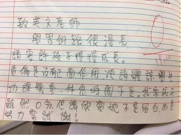 小一女「英文默寫0分」遭師羞辱!家長回「這一番話」讓網友大讚:比成績重要的有很多