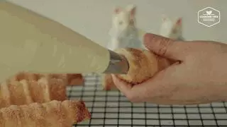 韓國超火的牛角酥,一上架就被搶光,酥脆爆漿好吃到哭~