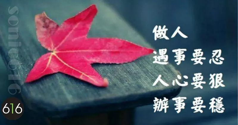 做人,遇事要忍,人心要狠,辦事要穩