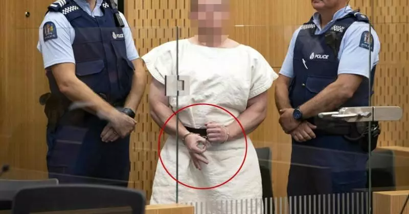 ◤基督城清真寺槍擊案◢槍手赤腳出庭冷笑 還擺出了這個手勢!