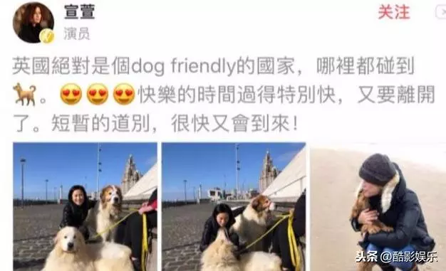 宣萱旅遊爆狗狗照片,網友耐不住點鴛鴦譜,古天樂躺槍!