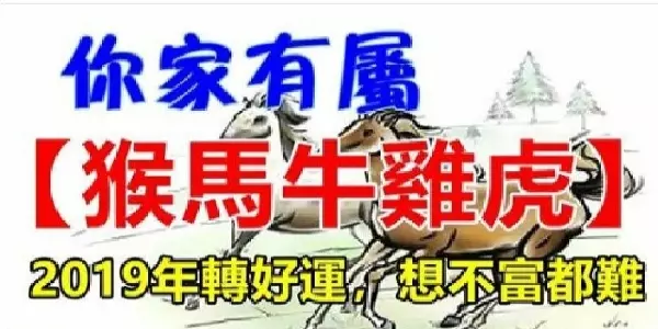 家有屬「猴馬牛雞虎」的人嗎?請為了他們轉,2019年轉出財運來!