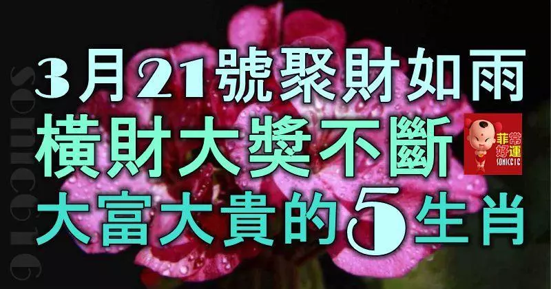 3月21號開始,聚財如雨,橫財大獎不斷,大富大貴不差錢的5生肖!