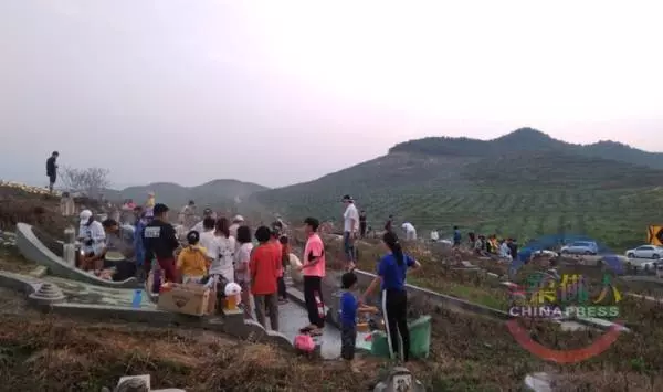 我們來看你了! 清明迎來首波掃墓人流 真的好多人哦....