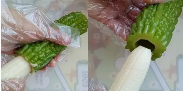 男子將香蕉插進苦瓜裡,接下來的一幕令人驚豔