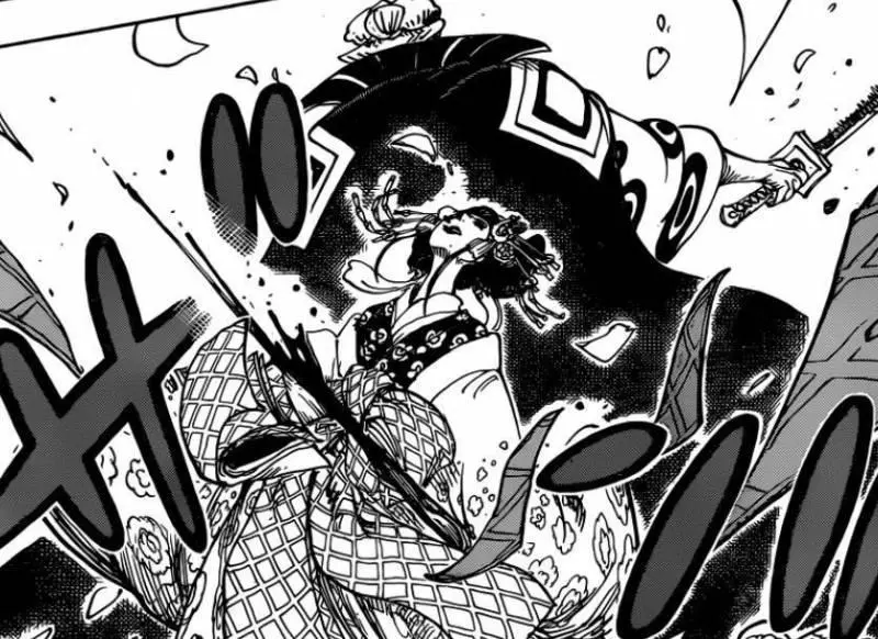 海賊王933話:狂死郎痛下殺手,花魁小紫被殺?