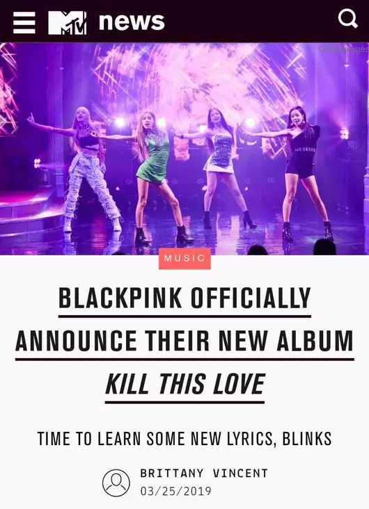 [BLACKPINK][新聞]190328 美國Billboard·格萊美·MTV，爭先恐後報導BLACKPINK 4月