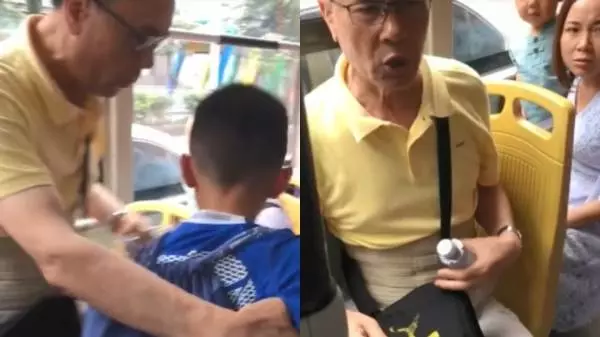 神經病的是嗎??把小男孩當人肉坐墊逼他讓位!男孩嚇哭,阿伯怒嗆:我老人又是身障,這位子只有我可以坐