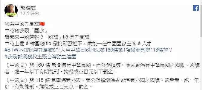 台獨女神崩壞?先譏笑殉職飛官又撕國旗「嗆言論自由」...證據曝光被起底:臉超腫