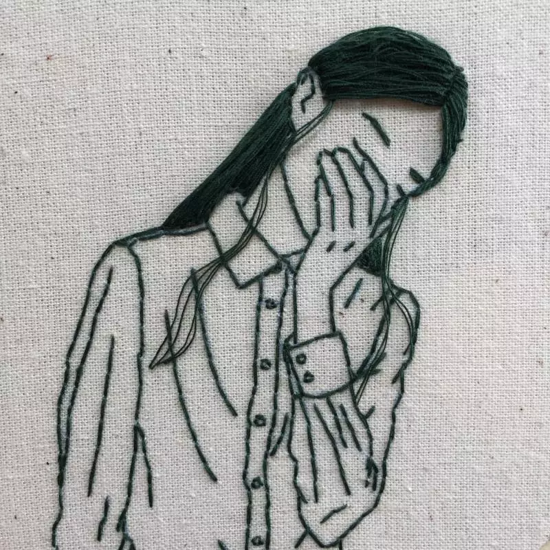 她創作從布上「流出來」超美刺繡 「超仙氣本人」曝光...根本就是在刺自己!