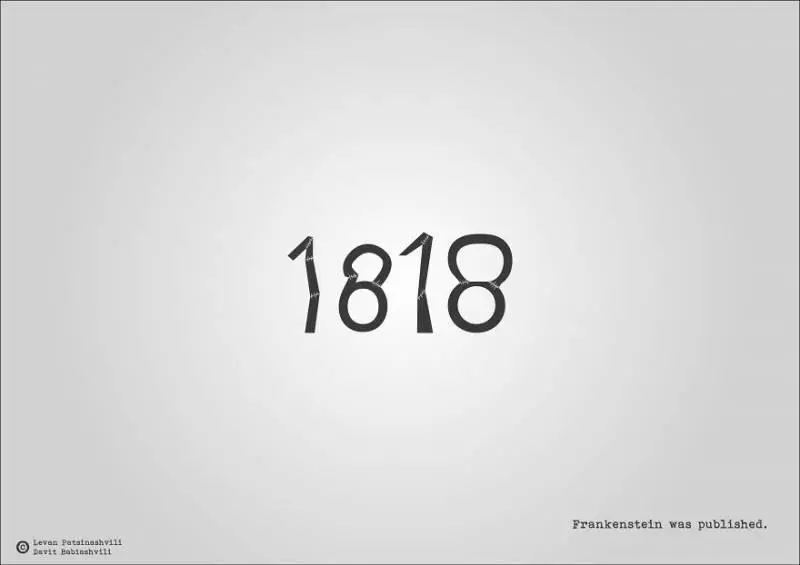 25個「字體裡暗示某個歷史事件」的奇特西元年份字體 1984年超有梗!~~~~