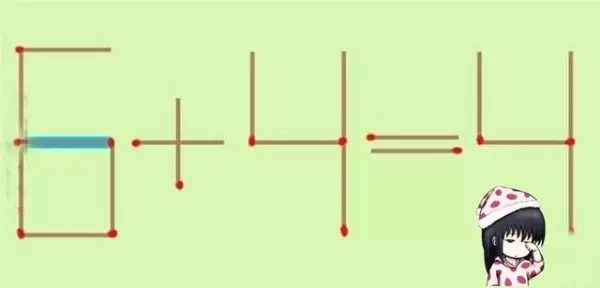 這道錯誤的「6+4=4」數學題,只移動「一根火柴」就能有正確答案,90%都答錯!