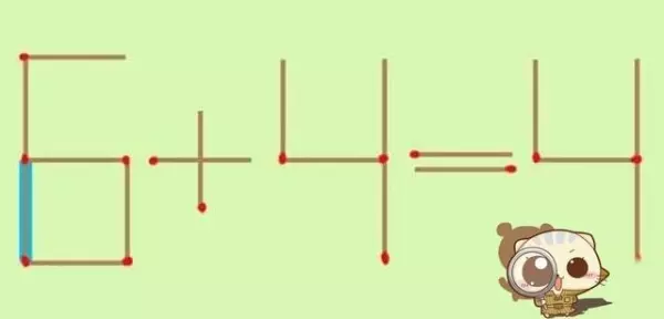 這道錯誤的「6+4=4」數學題,只移動「一根火柴」就能有正確答案,90%都答錯!
