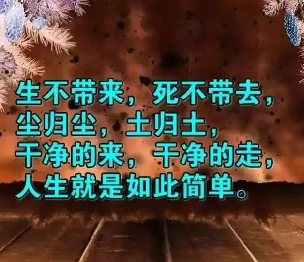 人這一輩子,生不帶來死不帶去的一輩子