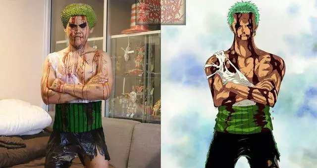 泰國小哥Cosplay海賊王玩出新境界,香蕉山治逼真,貓爪大熊搞笑