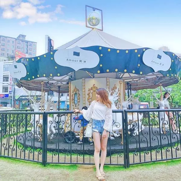 桃園景點|Amour373cafe 阿沐咖啡|搭上夢幻網美旋轉木馬再喝杯野餐風下午茶吧!