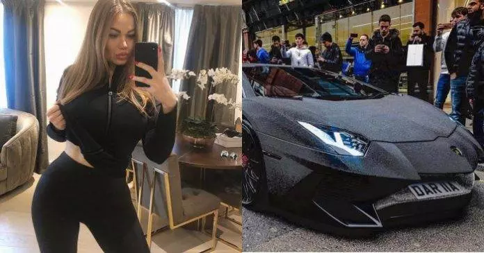 24歲正妹炫富 藍寶堅尼鑲滿200萬顆水鑽
