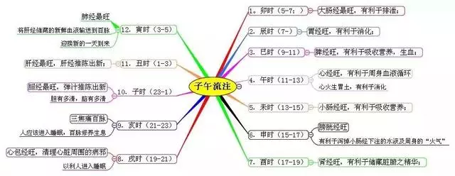 五臟六腑24小時養生排表,什麼是子午流注?