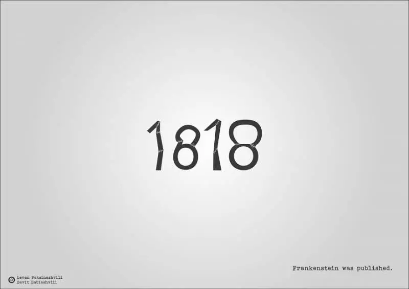 25個「字體裡暗示某個歷史事件」的奇特西元年份字體 1984年超有梗!~~~~~